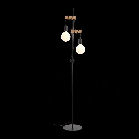 Светильник напольный Черный, Светлое дерево E27 2*60W SL1142.405.01 - фото