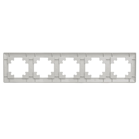 Рамка STEKKER, PFR00-7004-03 4-местная, пластик, серия Катрин, серебро - фото