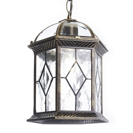 Светильник садово-парковый Feron PL134 шестигранный на цепочке 60W E27 230V, черное золото - фото