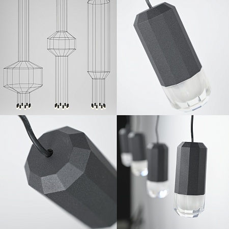 Подвесной Светильник Via Wireflow Polyhedral 4 Lineal Pendant Light Imperiumloft 144326-22 - фото