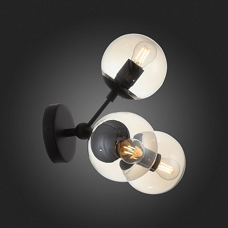 Бра ST-Luce Черный/Янтарный E27 3*40W SL549.411.03 - фото