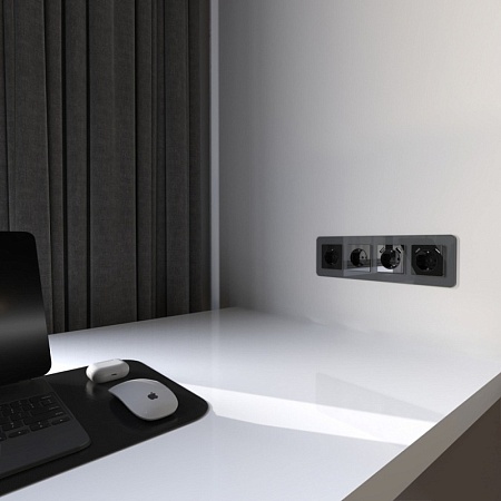 Накладка для розетки USB (черный акрил) W1179548 - фото