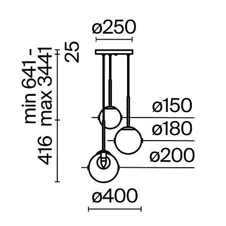 Подвесной светильник Maytoni Basic form MOD521PL-03G - фото