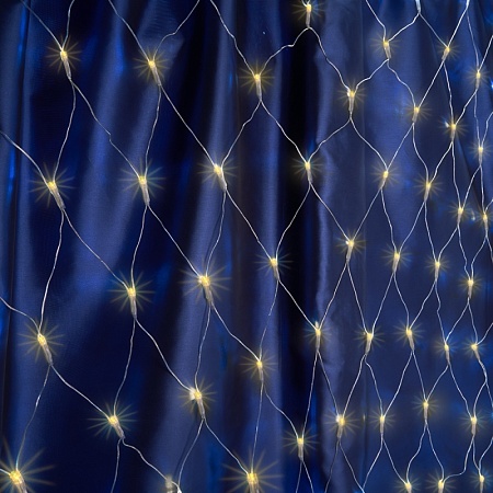 Светодиодная гирлянда Feron CL70 сеть 1,5х1,5м + 1.5м 230V 2700К, c питанием от сети, прозрачный шнур - фото