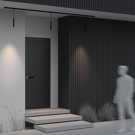 Уличный трековый подвесной светильник Focus led Elasity IP 3000К 8Вт 38° черный - фото