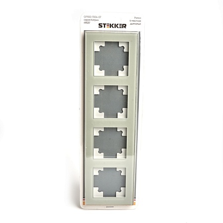 Рамка 5-местная, стекло, STEKKER, GFR00-7005-08, серия Катрин, золото - фото