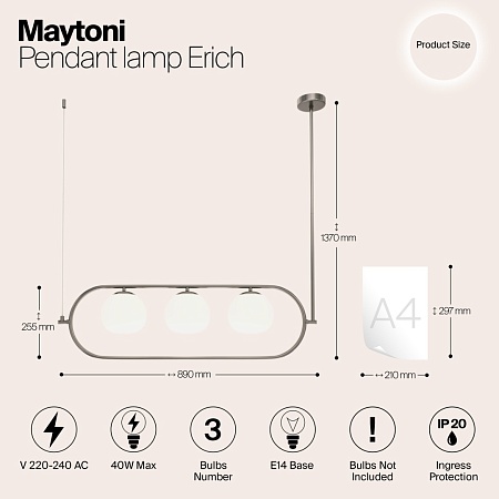 Подвесной светильник Maytoni Erich MOD221PL-03N - фото