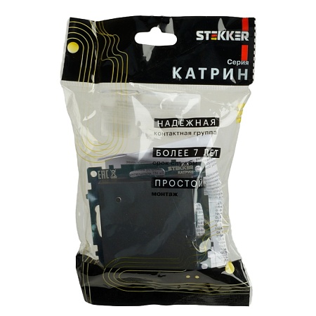 Переключатель 1-клавишный (механизм), 250В, 10А, серия Катрин, графит, GLS10-7105-06 - фото