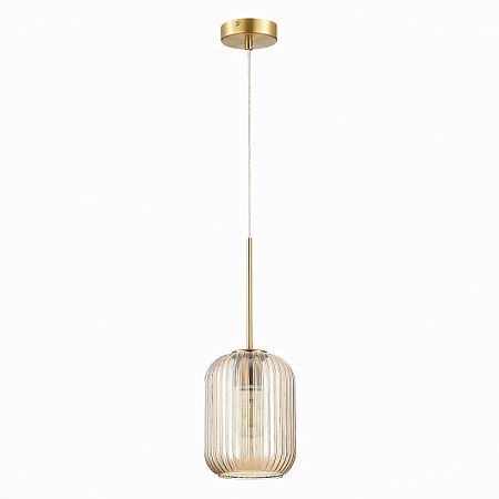 Светильник подвесной ST-Luce Латунь/Коньячный E27 1*60W SL1154.333.01 - фото