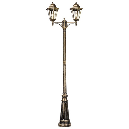 Светильник садово-парковый Feron 6214/PL6214 столб 2*100W E27 230V, черное золото - фото