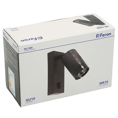 Светильник Feron ML1880 PRISM 35W, 230V, GU10, чёрный - фото