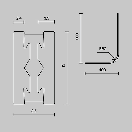 Комплектующие для систем освещения с токоведущими элементами Technical TRX154-RC80-PT - фото