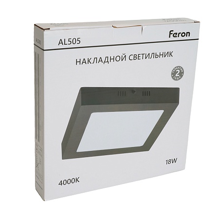 Светодиодный светильник Feron AL505 накладной 18W 4000K черный - фото