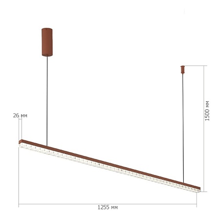 Светильник подвесной ST-Luce терракотовый/прозрачный LED 1*32W 4000K SL1018.613.01 - фото