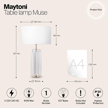 Настольный светильник Maytoni Muse MOD304TL-01G - фото