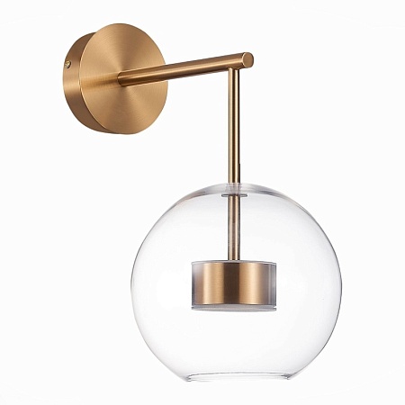 Бра ST-Luce Латунь/Прозрачный LED 1*14W 3000K SL1133.201.01 - фото