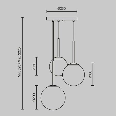 Подвесной светильник Maytoni Basic form MOD321PL-03W - фото