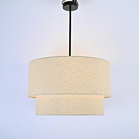 Люстра Rh Two-Tier Round Shade Linen Imperiumloft 75148-22 - фото