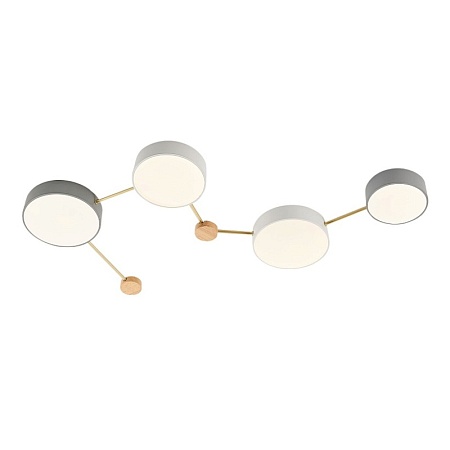 Светильник потолочный Золотистый, Светлое дерево/Белый, Серый LED 4*16,5W 4000K SLE600102-04 - фото