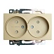 GLS16-7114-08 Розетка 2-местная с защитной шторкой (механизм) с/з, 250В, 16А, серия Катрин, золото - фото