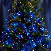 Светодиодная гирлянда Feron CL53  2м + 1м мультиколор,статичная, с питанием от батареек, прозрачный шнур