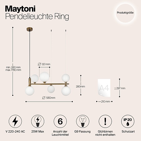 Подвесной светильник Maytoni Ring MOD013PL-06BS1 - фото