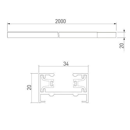 Однофазный шинопровод черный 2м 85080/00 Elektrostandard - фото
