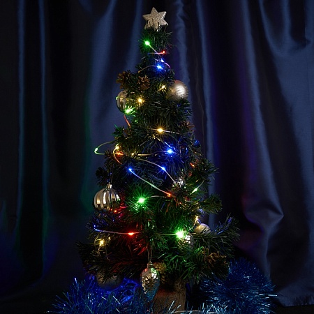 Светодиодная гирлянда Feron CL579 линейная Роса (на плоском проводе) 220V мультиколор c питанием от сети - фото