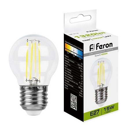 Лампа светодиодная Feron LB-515 Шарик E27 15W 230V 4000K - фото