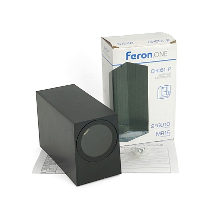 Светильник садово-парковый Feron.ONE DH051-P,на стену, 2*GU10 220-240V, черный пластик - фото