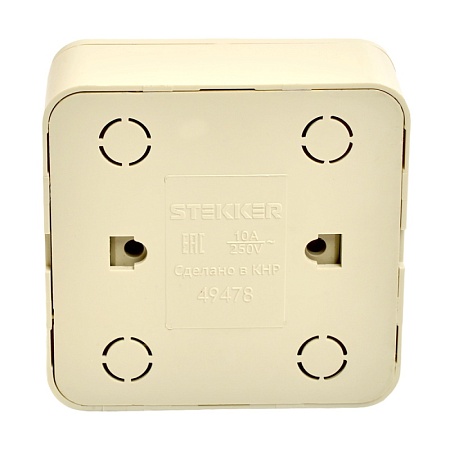 Переключатель открытой установки 1-клавишный, STEKKER, 250В, 10А, IP20, серия София, слоновая кость, MSW10-12-04 - фото