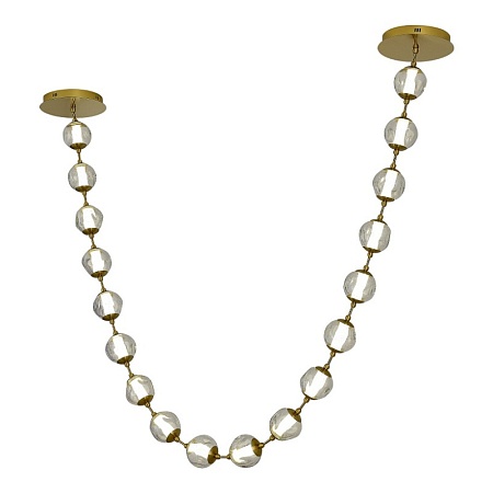 SL6520.303.18 Светильник подвесной ST-Luce латунь/прозрачный с пузырьками воздуха LED 1*90W 4000K HELMI - фото