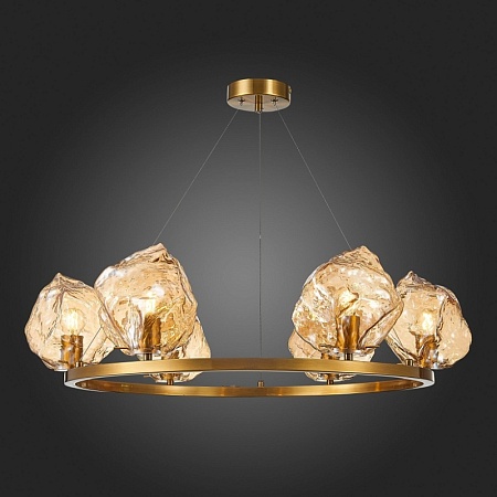 Люстра подвесная ST-Luce Латунь/Янтарный E14 6*40W SL1175.303.06 - фото