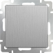 Выключатель одноклавишный cеребряный рифленый WL09-SW-1G - фото