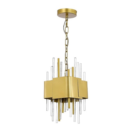 Люстра подвесная ST-Luce Матовое золото/Матовое золото,Прозрачный E14 4*40W SL1633.203.04 - фото