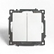Переключатель 2-клавишный (механизм), STEKKER GLS10-7107-01 , 250V, 10А, серия Катрин, белый - фото