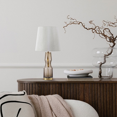 Прикроватная лампа ST-Luce Коньячный,Латунь/Серый E27 1*40W SL1005.704.01 - фото