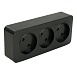 Розетка 3-местная б/з открытой установки, STEKKER, 250В, 10А, IP20, серия София, черный матовый, MST10-13-05 - фото