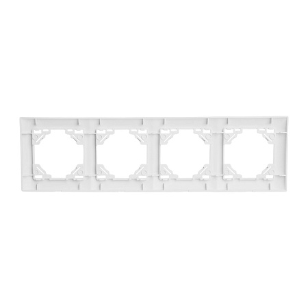 Рамка 4-местная горизонтальная STEKKER, PFR00-9014-01, серия Эрна Элегант, белый - фото