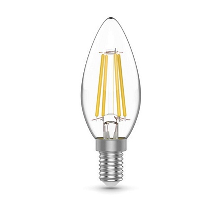 Светодиодная филаментная лампа Gauss Свеча 4,5W 420Lm 4100K E14 1031215 - фото