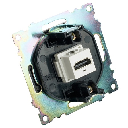 Розетка HDMI 2.1, Type A  (механизм), STEKKER GLS00-7118-05, серия Катрин, черный - фото