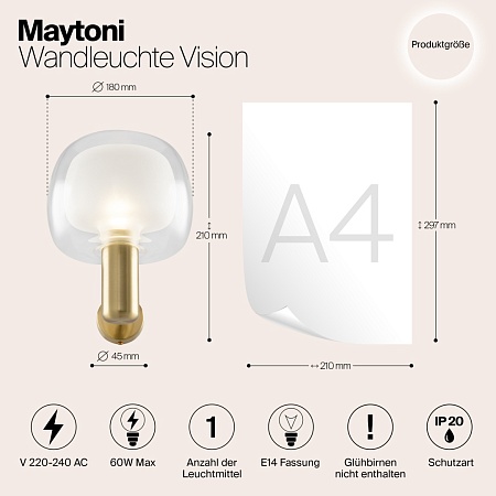 Настенный светильник (бра) Maytoni Vision MOD411WL-01G - фото