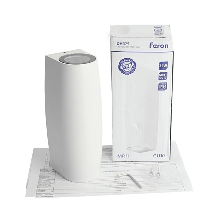 Светильник садово-парковый Feron DH025,на стену, 2*GU10 MR11 230V, серый - фото