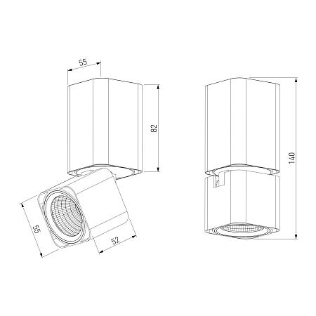 Светильник потолочный поворотный светодиодный Cubus 10W 4000K чёрный 25043/LED Elektrostandard - фото