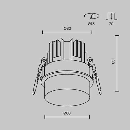 Встраиваемый светильник Technical Nude DL065-12W4K-W - фото
