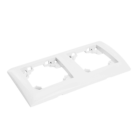 Рамка 2-местная горизонтальная STEKKER, PFR00-9002-01, серия Эрна, белый - фото