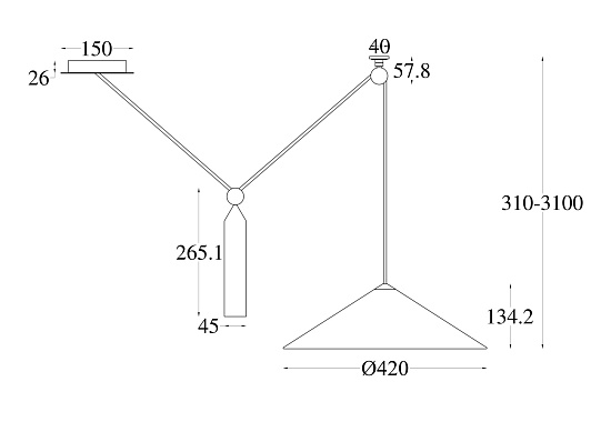 Подвесной светильник Technical Peso P080PL-01B - фото