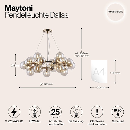 Подвесной светильник Maytoni Dallas MOD548PL-25G - фото