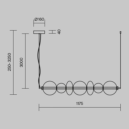 Подвесной светильник Maytoni Futuro MOD307PL-L40B3K - фото