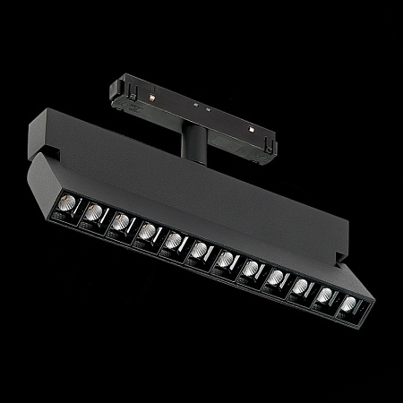 Магнитный трековый светильник Черный LED 1*12W 3000K 1 009Lm Ra>80 36° IP20 L219xW22xH1 ST362.436.12 - фото